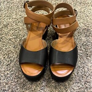 Brown and Black Strappy Sandals